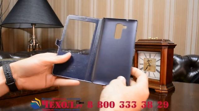 Фирменный оригинальный чехол-книжка для Huawei Ascend Mate 7 синий смотреть онлайн
