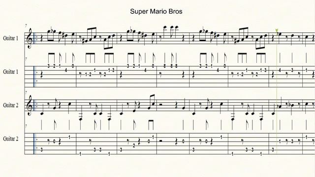 Super Mario Bros-Guitar duet(With TAB) смотреть онлайн