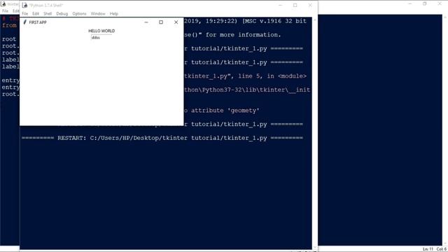 Tkinter GUI Course | Part - I | Python | Introduction Video | Hello World Application смотреть онлайн