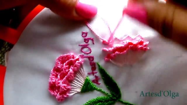 Hand embroidery: Carnation flowers - Step by step | Flores de clavel смотреть онлайн