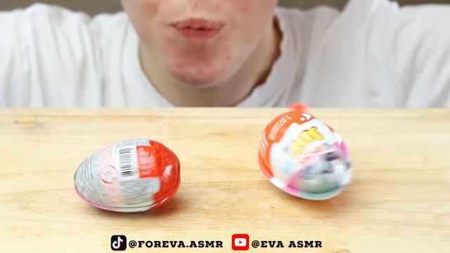 АСМР ЕДА КИНДЕР ШОКОЛАД ИТИНГ КИНДЕР ДЖОЙ, ДЕЛИС, СЮРПРИЗ, БУЭНО | EVA ASMR 먹방