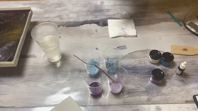 Картина в эпоксидке «Космос в облаках» смотреть онлайн