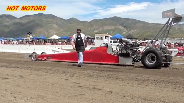 100 км/ч за 0,8 сек. 11 000 л.с. Top Fuel Dragster Sand Dirt Drag Racing