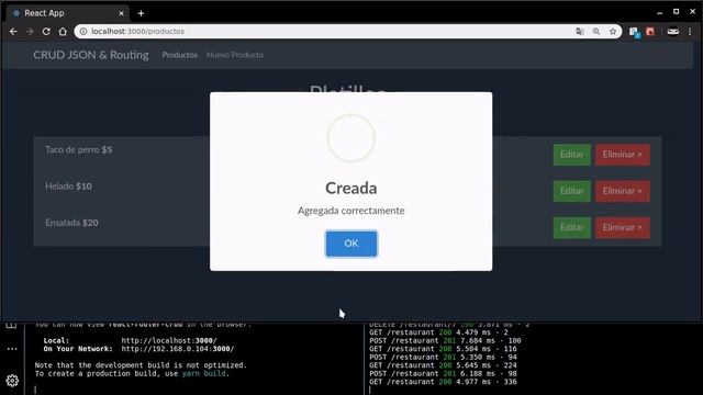 React app CRUD Rest con JSON Server смотреть онлайн