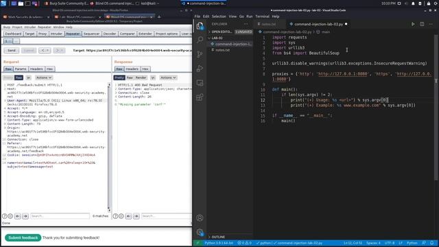 Command Injection - Lab #2 Blind OS command injection with time delays | Long Version смотреть онлайн
