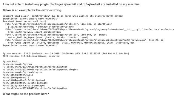 qgis plugin problem: Couldn't load plugin due to an error when calling its classFactory() method смотреть онлайн
