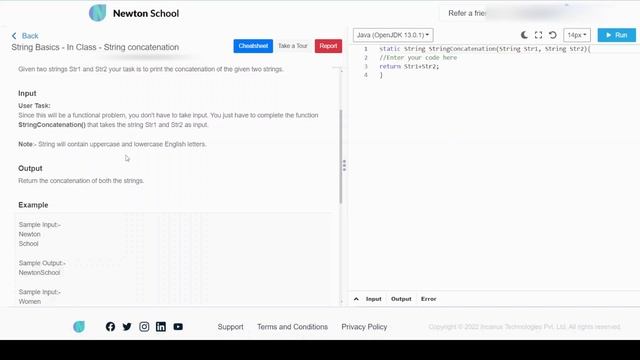 Newton school | String concatenation | String interview questions in java | Java top String questio смотреть онлайн