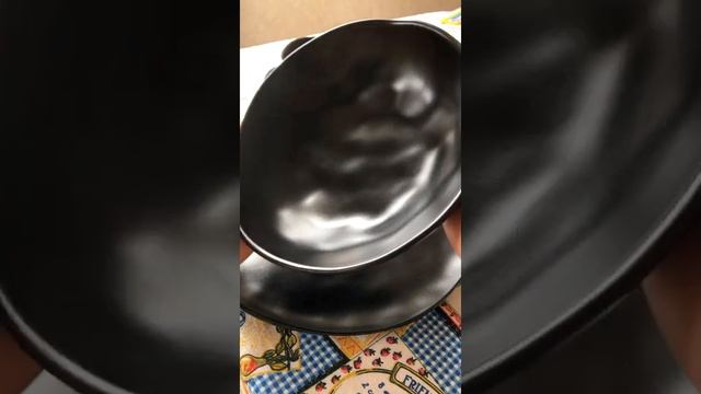 Тарелка керамическая глубокая KERAMIKA Organic черный, матовый Видеоотзыв (обзор) Екатерины