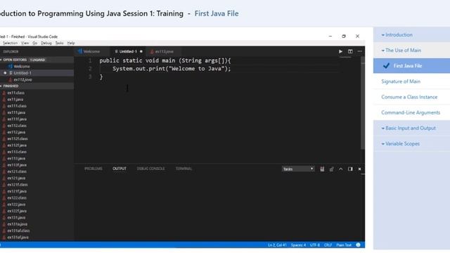 Programming First Java File - Java Tutorial смотреть онлайн