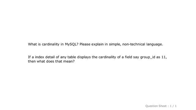 MySQL : What is cardinality in MySQL? смотреть онлайн