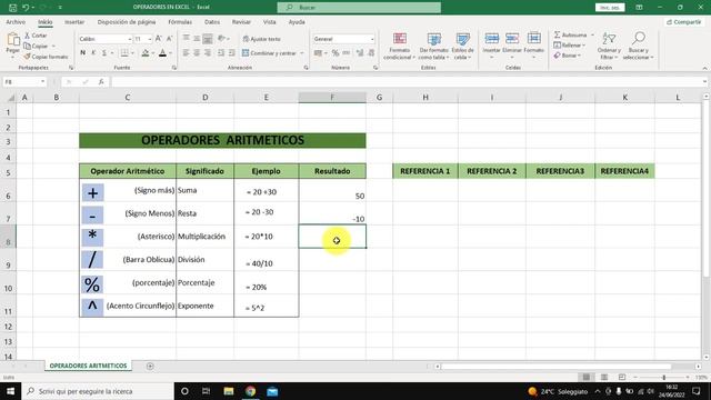 Tutorial 15 | OPERADORES ARITMETICOS en Excel (suma, resta, división, multiplicación, exponente) смотреть онлайн
