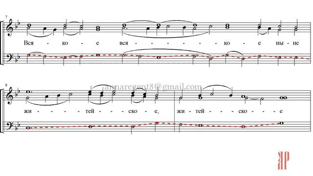 ХЕРУВИМСКАЯ ПЕСНЬ, Древнего распева из рукописных нот - Басовая партия смотреть онлайн