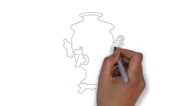 как нарисовать самовар,how to draw a samovar,cómo dibujar un samovar смотреть онлайн