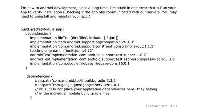 Android : FireBase stuck on "Run your app to verify installation" for android смотреть онлайн