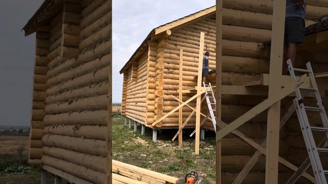 Дом и баня из рубленного бревна смотреть онлайн