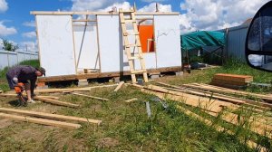 Домик 6х3, бытовка для жилья из сэндвич панелей.