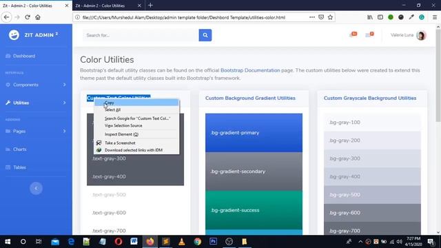 Admin Dashboard Design with Bootstrap #bangla 2020 Color Utillites Page Design Part 1 смотреть онлайн