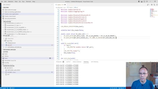 Programming Bluetooth Low Energy (BLE) with Zephyr - Part 1: Battery Service (BAS) смотреть онлайн