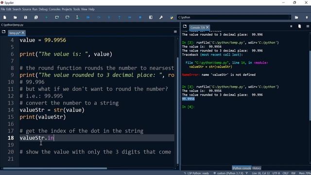 Python 59: Show a number in 3 decimal places without rounding смотреть онлайн