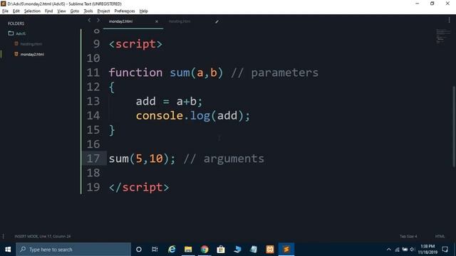 JavaScript Return Statement | Parameters VS Arguments in Function in Hindi #2 смотреть онлайн