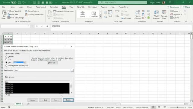 excel or csv format dates on imported files example downloaded bank statements смотреть онлайн