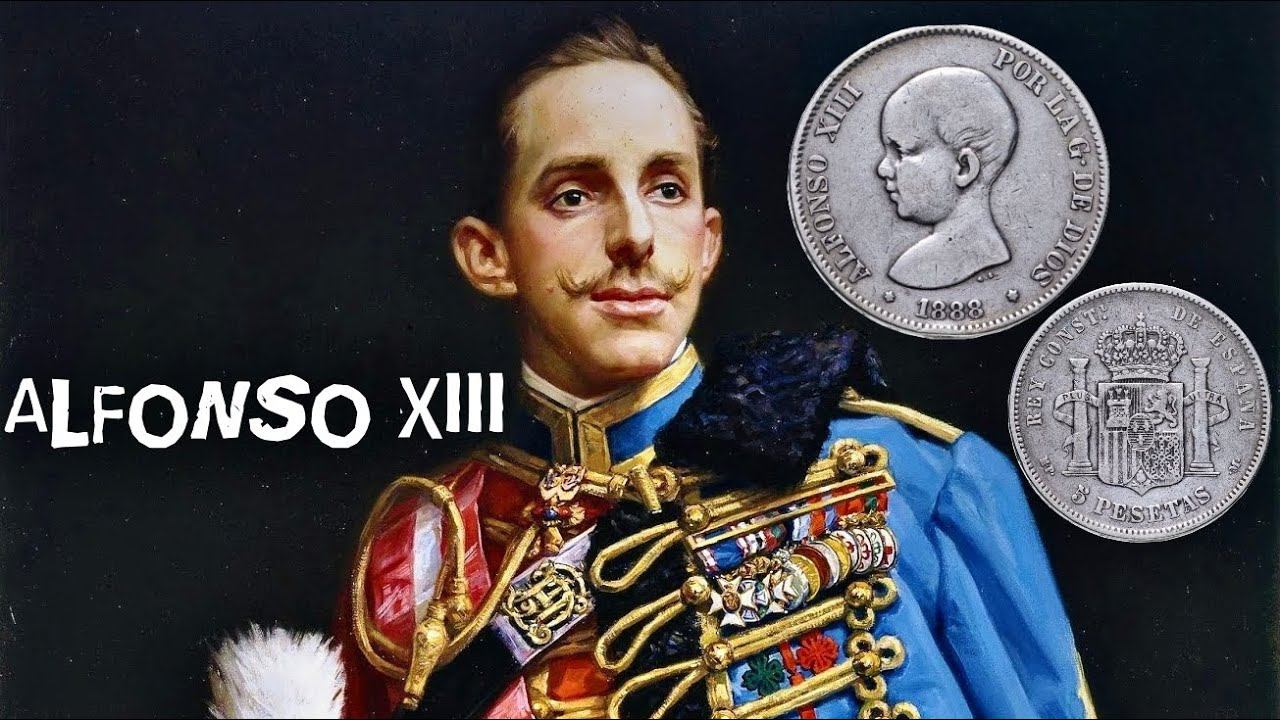 Spain 5 Pesetas, 1888. King Alfonso XIII