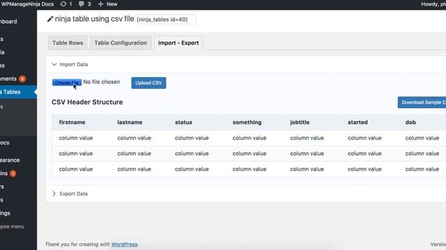 How to Import Data in Ninja Tables from a csv file смотреть онлайн