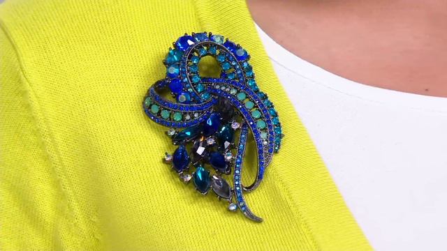 Joan Rivers Jeweled Ribbons of Crystal Pin on QVC смотреть онлайн