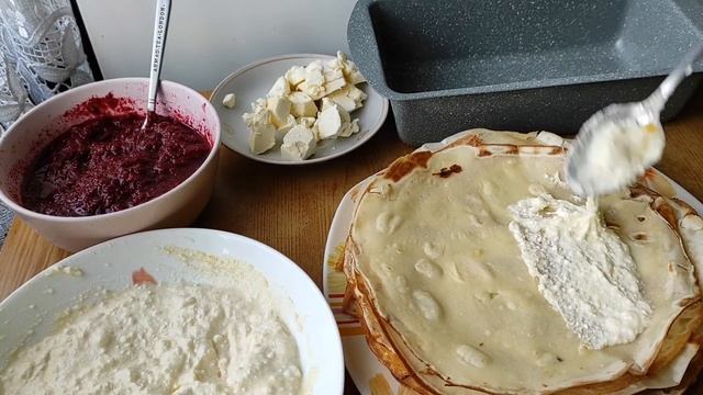 Блины по ЦАРСКИ / с творогом и вишнёвым конфитюром! смотреть онлайн