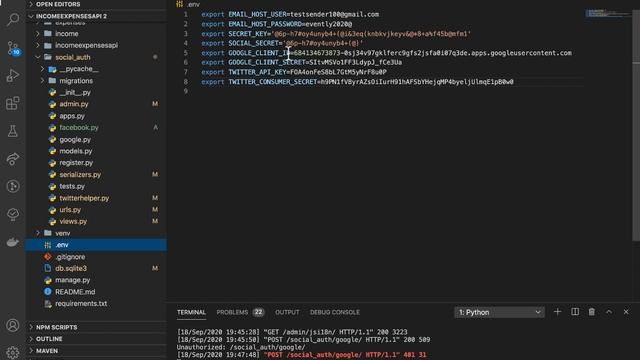 Django REST OAuth. Enable Social Login via Google, Facebook, and Twitter. #22 смотреть онлайн