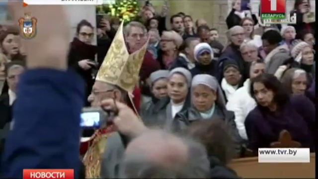 В Вифлееме главным событием праздника стала месса в церкви Рождества смотреть онлайн