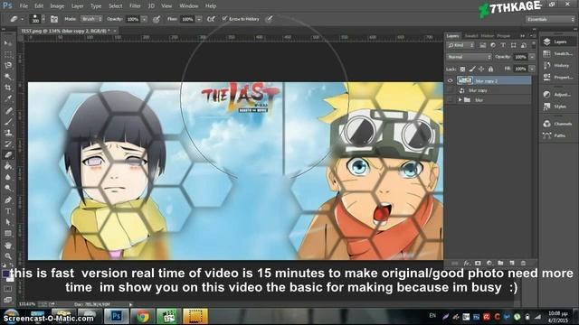 How To Create Anime Facebook Cover Hexagon Blur Style On Photoshop CC смотреть онлайн
