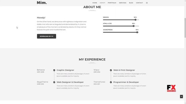 Mim - Personal Portfolio WordPress Theme Lewis Faron смотреть онлайн