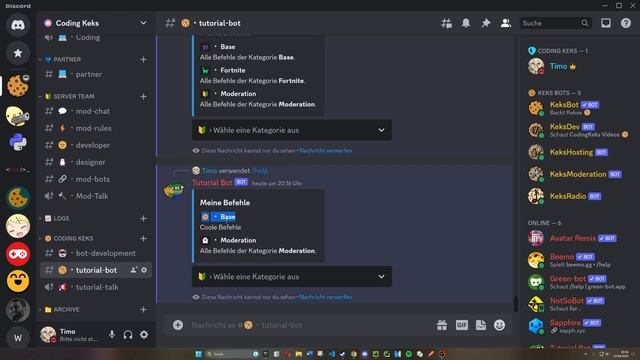 Automatischer Help-Command in Pycord | Discord Bot Tutorial Deutsch смотреть онлайн
