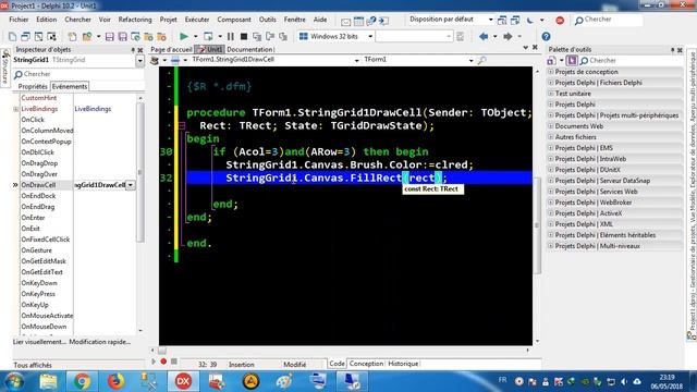 Delphi 20 StringGrid / 8 Brush Color Cells смотреть онлайн
