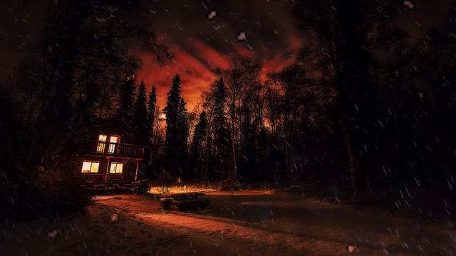 dacha snow blizzard | Звуки ветра и костра | Хруст снега под ногами. смотреть онлайн