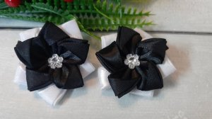 МК. Заколка для школьницы из атласной ленты ленты 5 см.