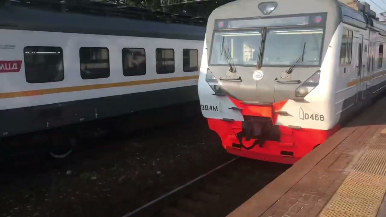 Белорусское направление РЖД. ЭД4М 0468 мчит резервом до Голицыно через станцию Одинцово. смотреть онлайн