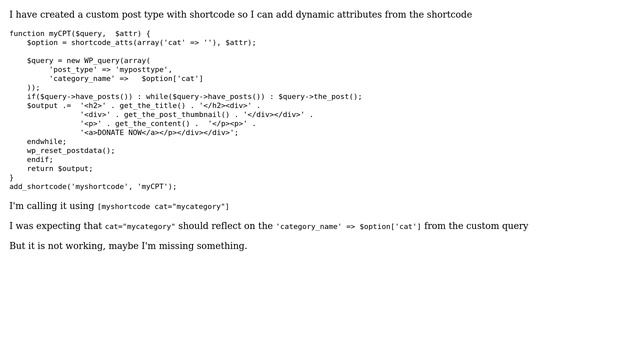Wordpress: How to create custom post type with dynamic category_name using shortcode? смотреть онлайн
