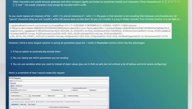Jmeter Http proxy server throws java.net.URISyntaxException: Illegal character in query at index... смотреть онлайн