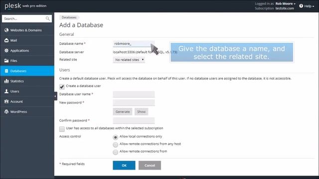 How to create a database in Plesk смотреть онлайн