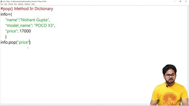 pop() Method In Dictionary || Python Course In Hindi || Tutorial 118 смотреть онлайн