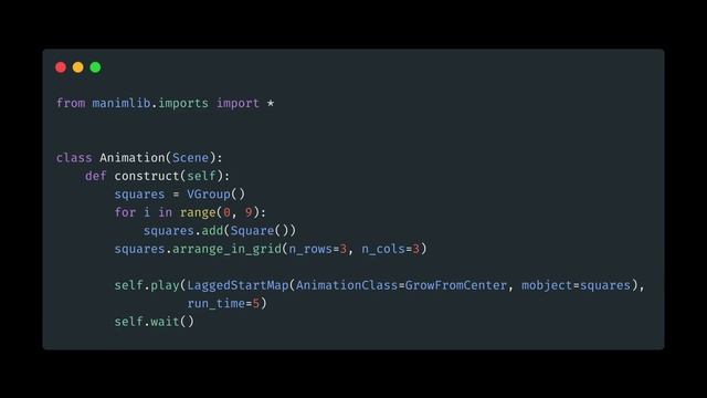 Manim Example | LaggedStartMap Animation Effect смотреть онлайн