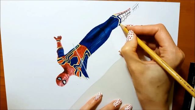 3D Colored Pencil Drawing of Spider-Man in Avengers: Infinity War Speed Draw | Jasmina Susak смотреть онлайн