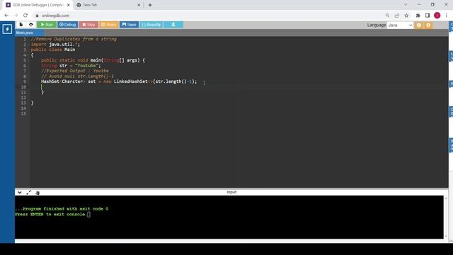 Remove Duplicate Characters from a String || Java смотреть онлайн