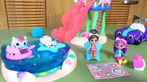 Распаковка Игрушки для детей 3+. Водная горка, меняющая цвет Ioi Gabby