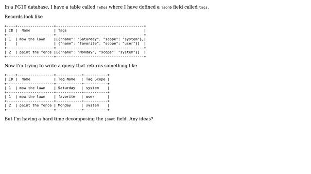 Databases: Decomposing jsonb field смотреть онлайн