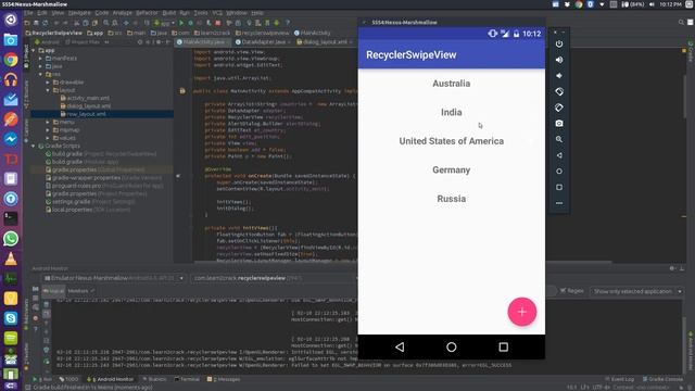 Android custom Swipe view with RecyclerView смотреть онлайн