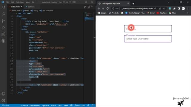 How to Create floating Label Text Input || Using HTML CSS & JS || Floating Label . смотреть онлайн