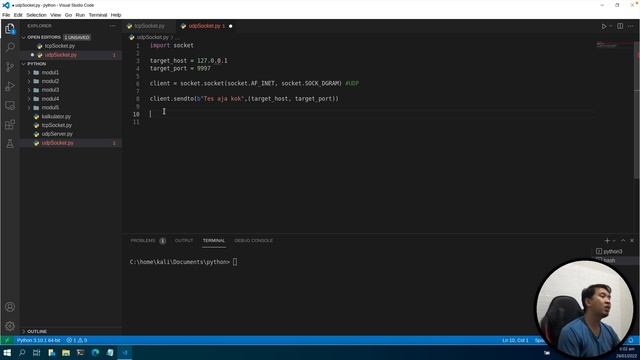 Tutorial Python for Hacking | Tutorial UDP Client Menggunakan Python Socket смотреть онлайн